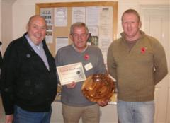 The monthly winner Bill Burden received his certificate from Peter Blake & Tony Handford